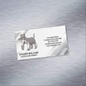 灰色の毛むくじゃらの犬 | 動物飼養業 マグネット名刺 (インサイチュ)