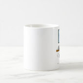 灰色の毛及び口ひげのオスのアマチュア無線オペレータ コーヒーマグカップ (中央)