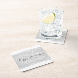 灰色の水の色スパイダーウェブハロウィーン スクエアペーパーコースター