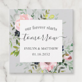 灰色の水彩フローラが明日から永遠に始まる フェイバータグ