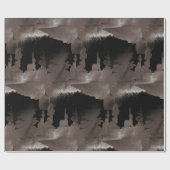 灰色の水彩林の木 ラッピングペーパー (フラット)