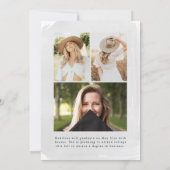 灰色の水彩洗浄4写真卒業 案内状 (裏面)