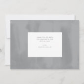 灰色の水彩画のすくいの結婚式の写真のサンキューカード サンキューカード (裏面)