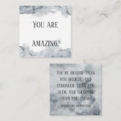 灰色の水彩確認カード スクエア名刺 (正面/裏面)