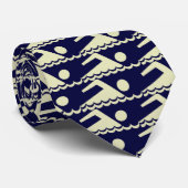 灰色の水泳- DkBluBkg ネクタイ (ロール)