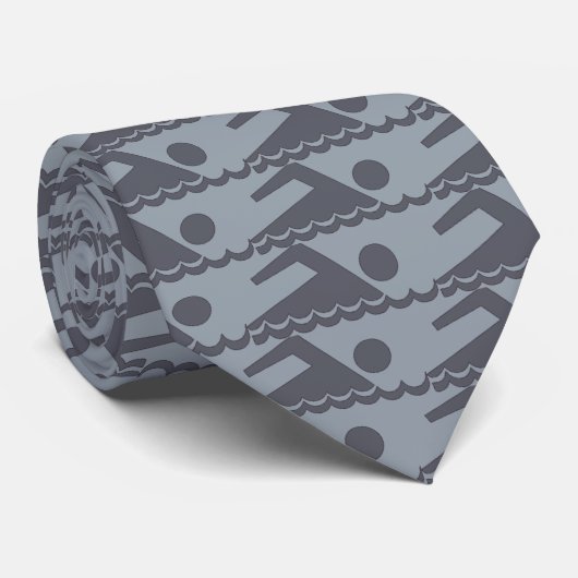 灰色の水泳- GreyBkg ネクタイ (ロール)
