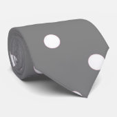 灰色の水玉模様のタイ ネクタイ (ロール)