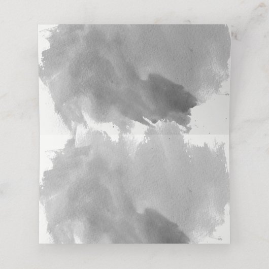 灰色の水色と木の冬のウェディングエスコートカード プレイスカード (内部開封)