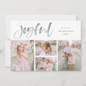 灰色の水色の喜びクリスマスモダンコラージュ シーズンカード (正面)