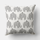 灰色の水色の手絵を描象の黒い鳥 クッション (裏面)