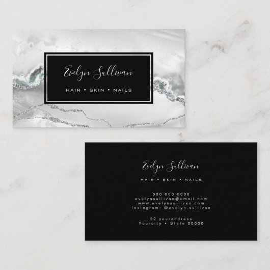 灰色の水色灰色 名刺 (正面/裏面)