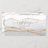 灰色の水色金ゴールドロゴギフト証明書 (正面/裏面)