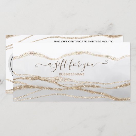 灰色の水色金ゴールドロゴギフト証明書 (正面/裏面)