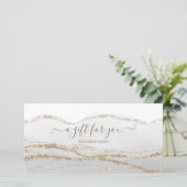 灰色の水色金ゴールドロゴギフト証明書 (スタンド正面)