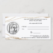 灰色の水色金ゴールドロゴギフト証明書 (裏面)