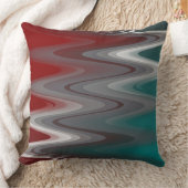 灰色の波オンブルゴーニュティール(緑がかった色) クッション (ブランケット)