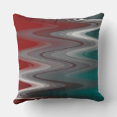 灰色の波オンブルゴーニュティール(緑がかった色) クッション (裏面)