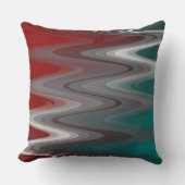 灰色の波オンブルゴーニュティール(緑がかった色) クッション (正面)