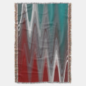 灰色の波オンブルゴーニュティール(緑がかった色) スローブランケット (正面縦)