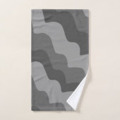 灰色の波状海波のグラデーションパターン バスタオルセット (ハンドタオル)