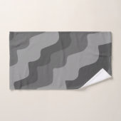 灰色の波状海波のグラデーションパターン バスタオルセット (ハンドタオル)