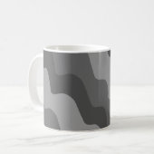 灰色の波状海波のグラデーション コーヒーマグカップ (正面左)