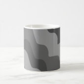 灰色の波状海波のグラデーション コーヒーマグカップ (中央)
