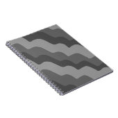 灰色の波状海波のグラデーション ノートブック (右側)