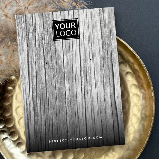 灰色の流木のカスタムロゴイヤリングディスプレイカード
