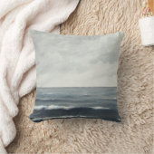 灰色の海洋波の枕 クッション (ブランケット)