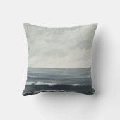 灰色の海洋波の枕 クッション (裏面)