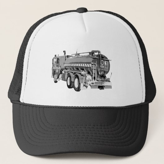 灰色の消防車の油絵を描、 キャップ (正面)