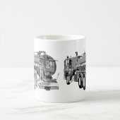灰色の消防車の油絵を描、 コーヒーマグカップ (中央)