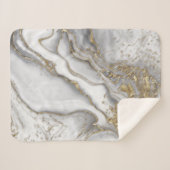 灰色の液体の大理石 – 真珠と金ゴールド シェルパブランケット (正面(横))