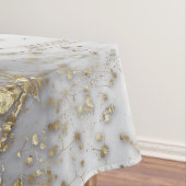 灰色の液体の大理石 – 真珠と金ゴールド テーブルクロス (インサイチュ)