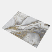 灰色の液体の大理石 – 真珠と金ゴールド ドアマット (アングル)