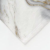 灰色の液体の大理石 – 真珠と金ゴールド フリースブランケット (角)