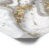 灰色の液体の大理石 – 真珠と金ゴールド ポスター (角)