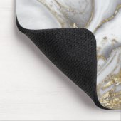 灰色の液体の大理石 – 真珠と金ゴールド マウスパッド (コーナー)