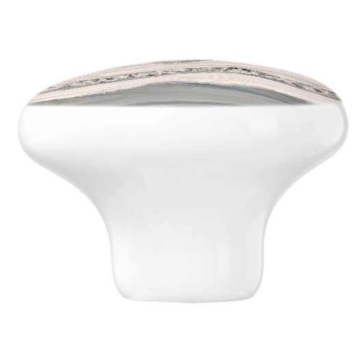 灰色の液体大理石と結晶 – 真珠と銀 セラミックノブ (側面)