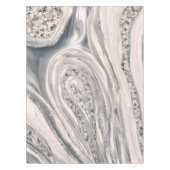 灰色の液大理石と水晶 – 真珠と銀 テーブルクロス (正面)