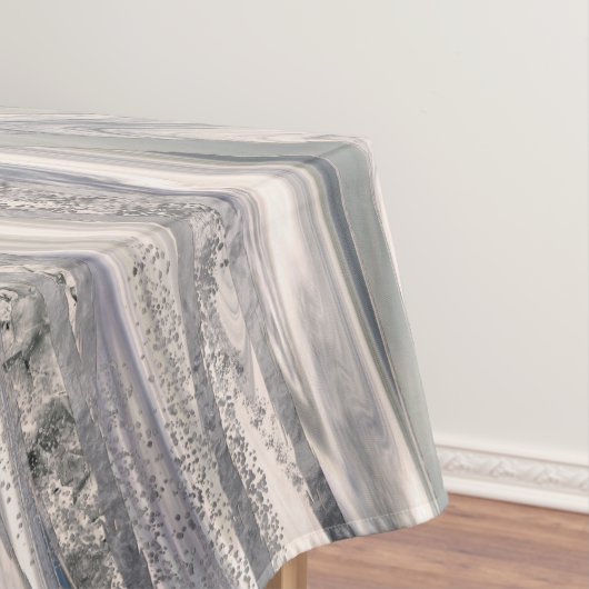 灰色の液大理石と水晶 – 真珠と銀 テーブルクロス (インサイチュ)