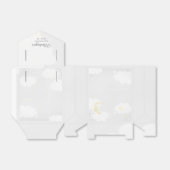 灰色の淡い色のきらめく小さな星の空の赤ちゃんシャワー フェイバーボックス (折り畳みなし)