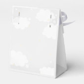 灰色の淡い色のきらめく小さな星の空の赤ちゃんシャワー フェイバーボックス (裏面サイド)