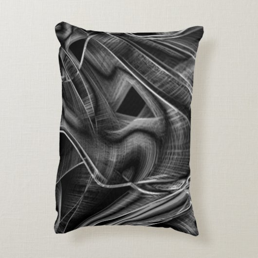 灰色の溝、黒い背景で非常に曲がっている アクセントクッション (裏面(縦))