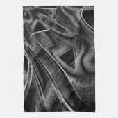 灰色の溝、黒い背景で非常に曲がっている キッチンタオル (縦)