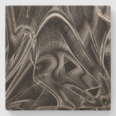 灰色の溝、黒い背景で非常に曲がっている ストーンコースター (正面)