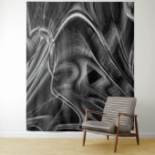灰色の溝、黒い背景で非常に曲がっている タペストリー (インサイチュ)
