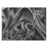 灰色の溝、黒い背景で非常に曲がっている テーブルクロス (正面(横))