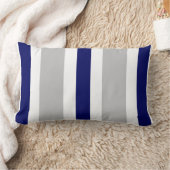 灰色の濃紺及び白のストライプな腰神経の枕ギフト ランバークッション (ブランケット)